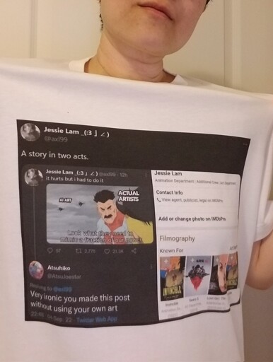 Jessie Lam making art of her tweet of her art
